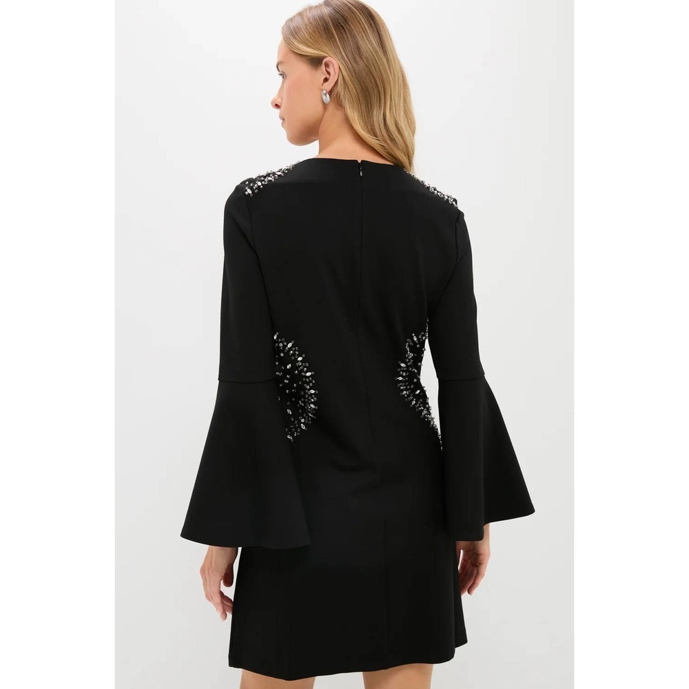 Tuckernuck Embellished Farrow Dress Large Black Rhinestone Cocktail Party Glam - Picture 4 of 16